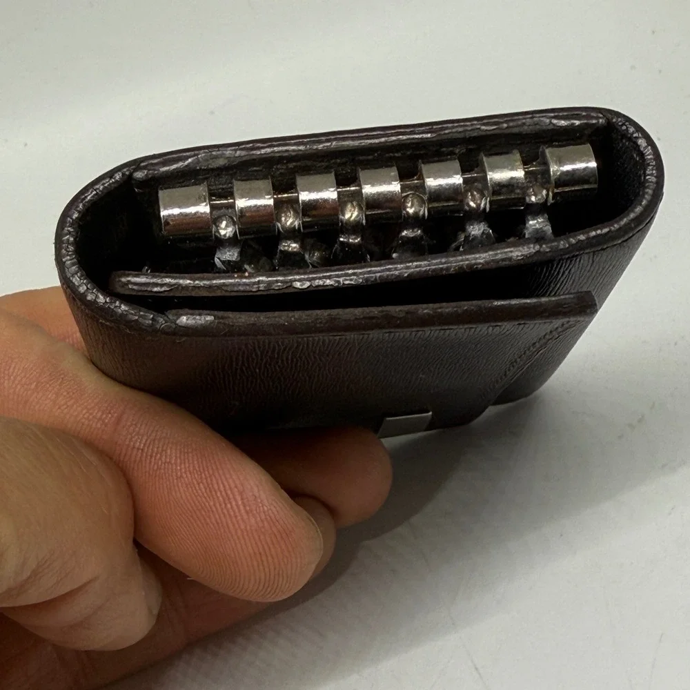 Dunhill Dark Brown Leather 6 Hook Key Holder Wallet Case Vintage‎ EUC Gift Mens